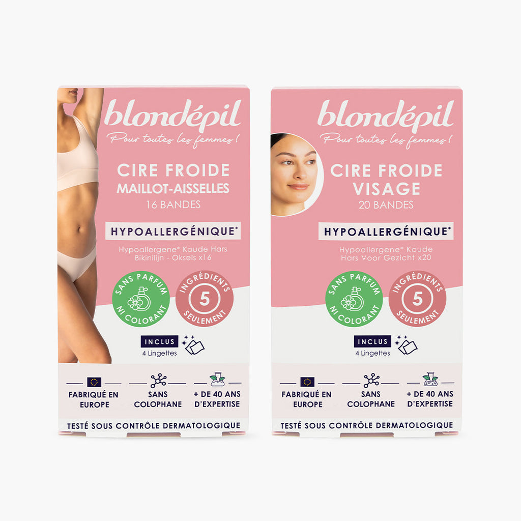 Lot de 2 Cires HYPOALLERGENIQUES - Aisselles & Visage
