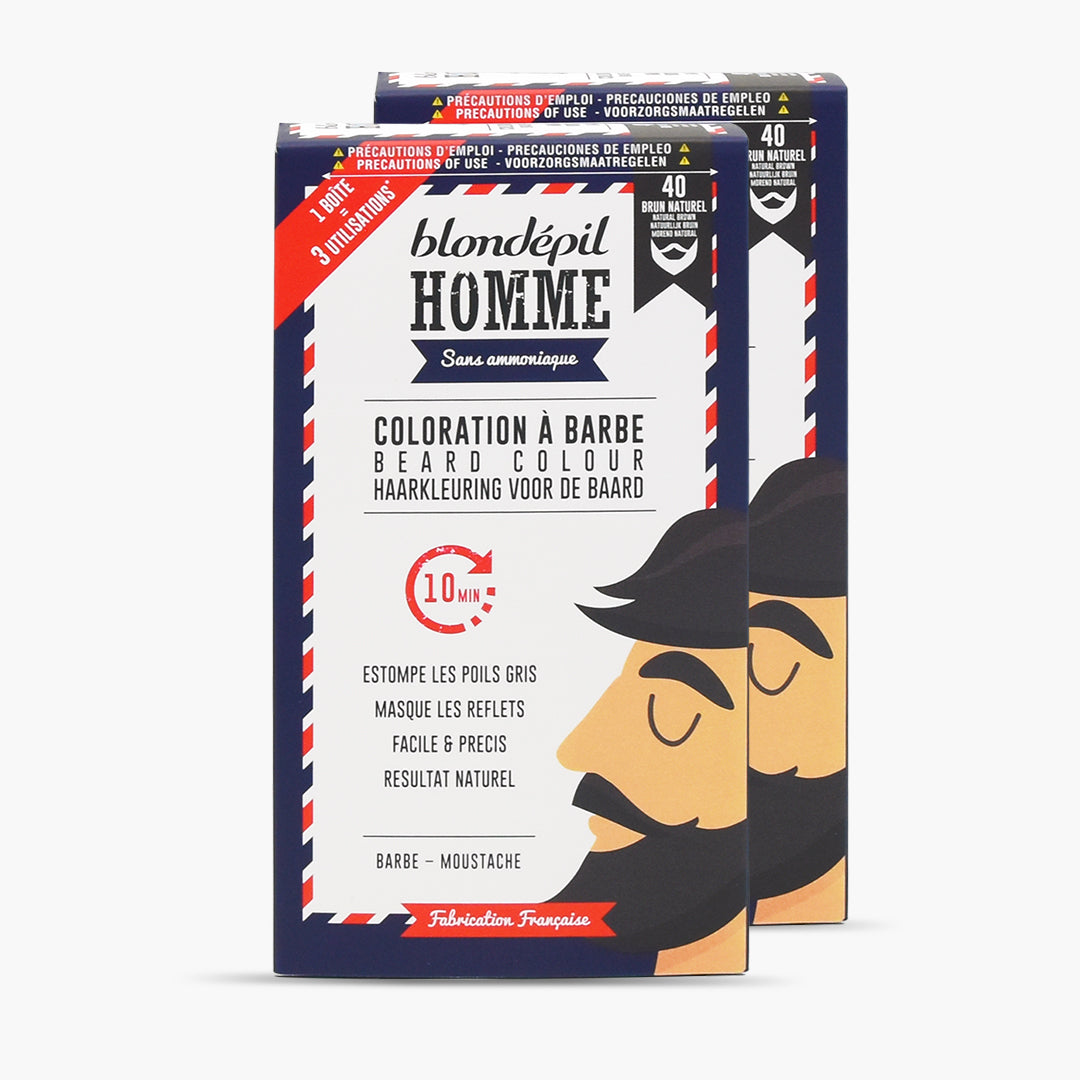 Lot 2 colorations à barbe Brun Naturel n°40